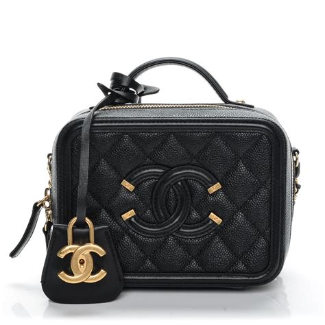 chanel vanity filigree small|Chanel vintage vanity case bag.